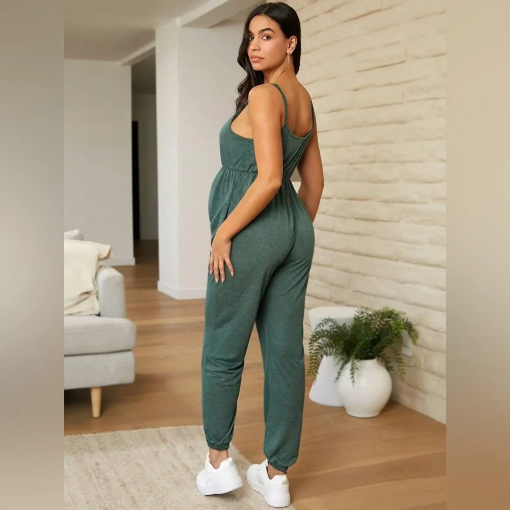 Shein | Olive Green Maternity Jumpsuit - Picture 2 of 9
